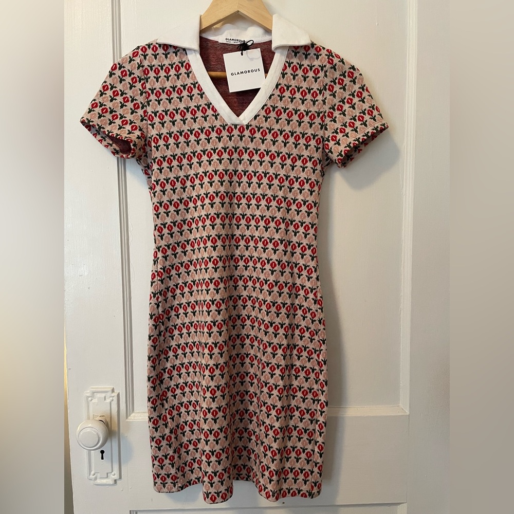 NWT✨Mod Floral Knit Collared Dress - Picture 3 of 5